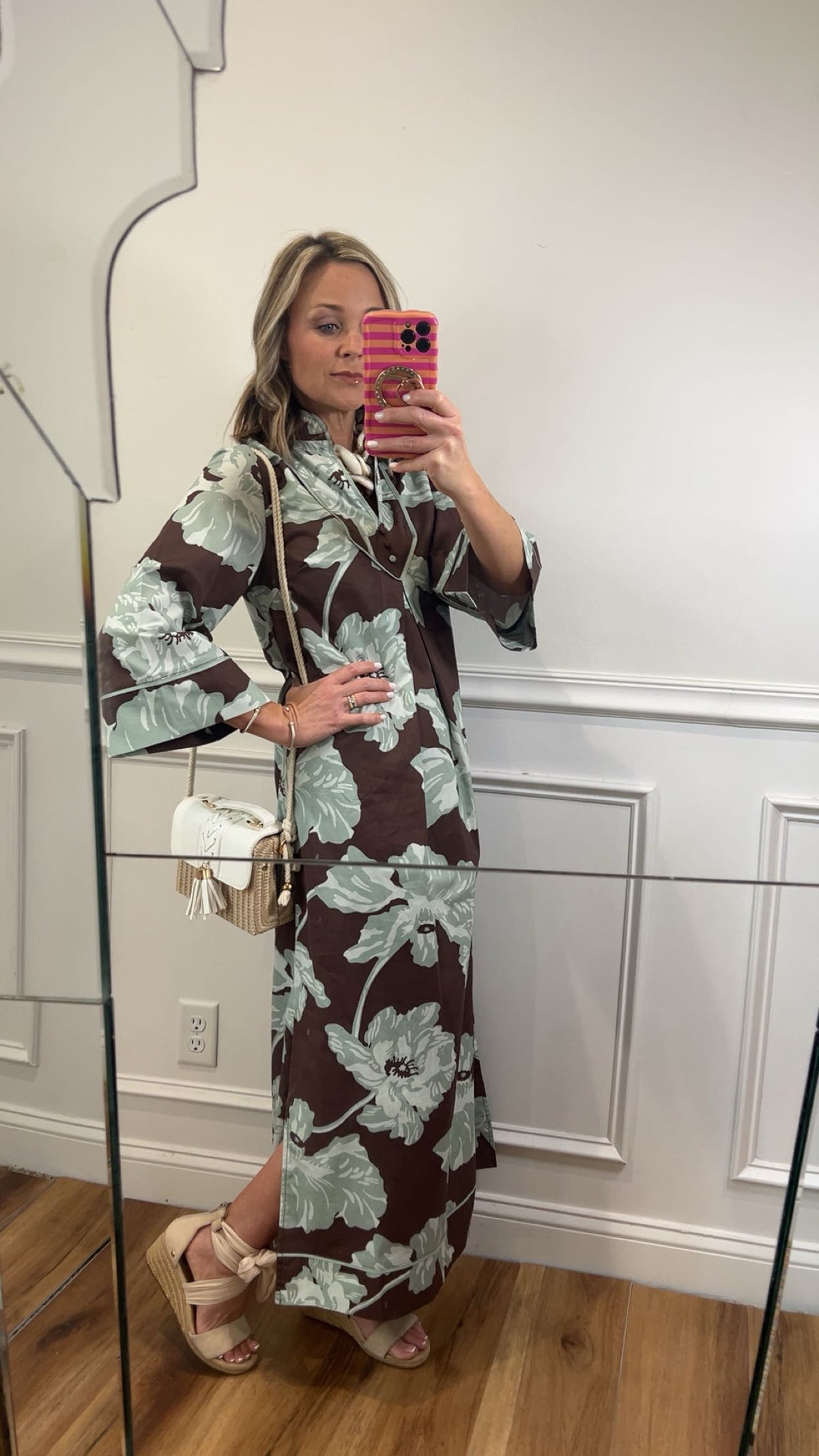 Chocolate and Mint Midi Dress