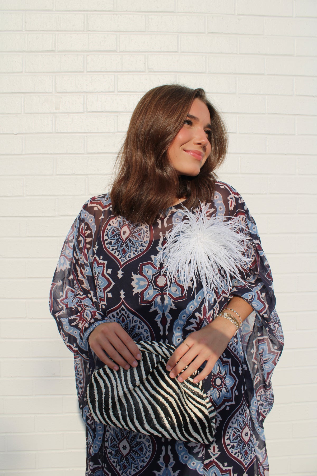 Medallion Print Caftan Maxi Dress