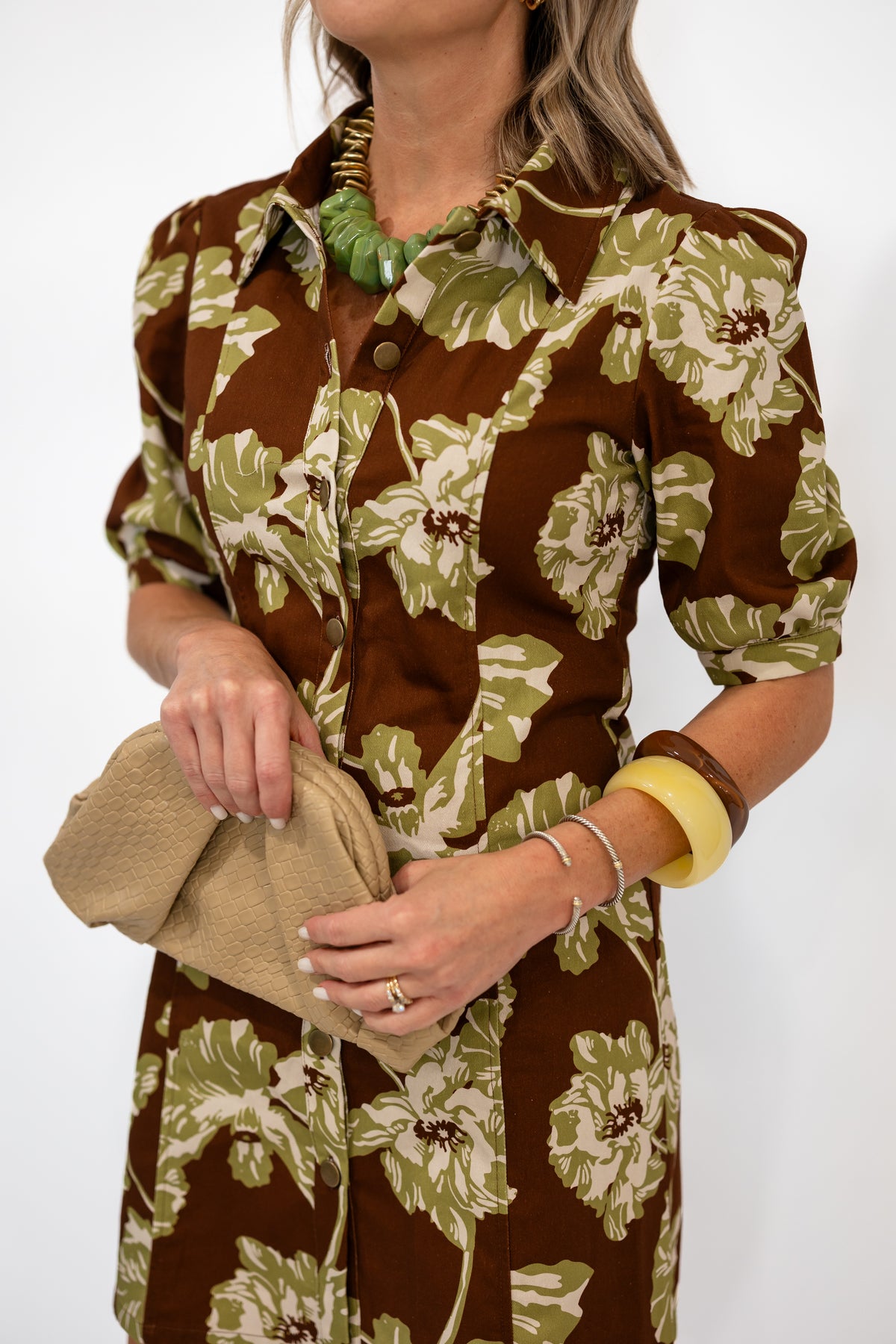 Floral Print Collared Button Down Mini Dress