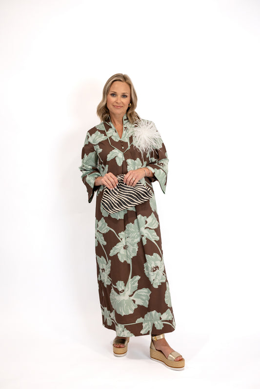 Chocolate and Mint Midi Dress